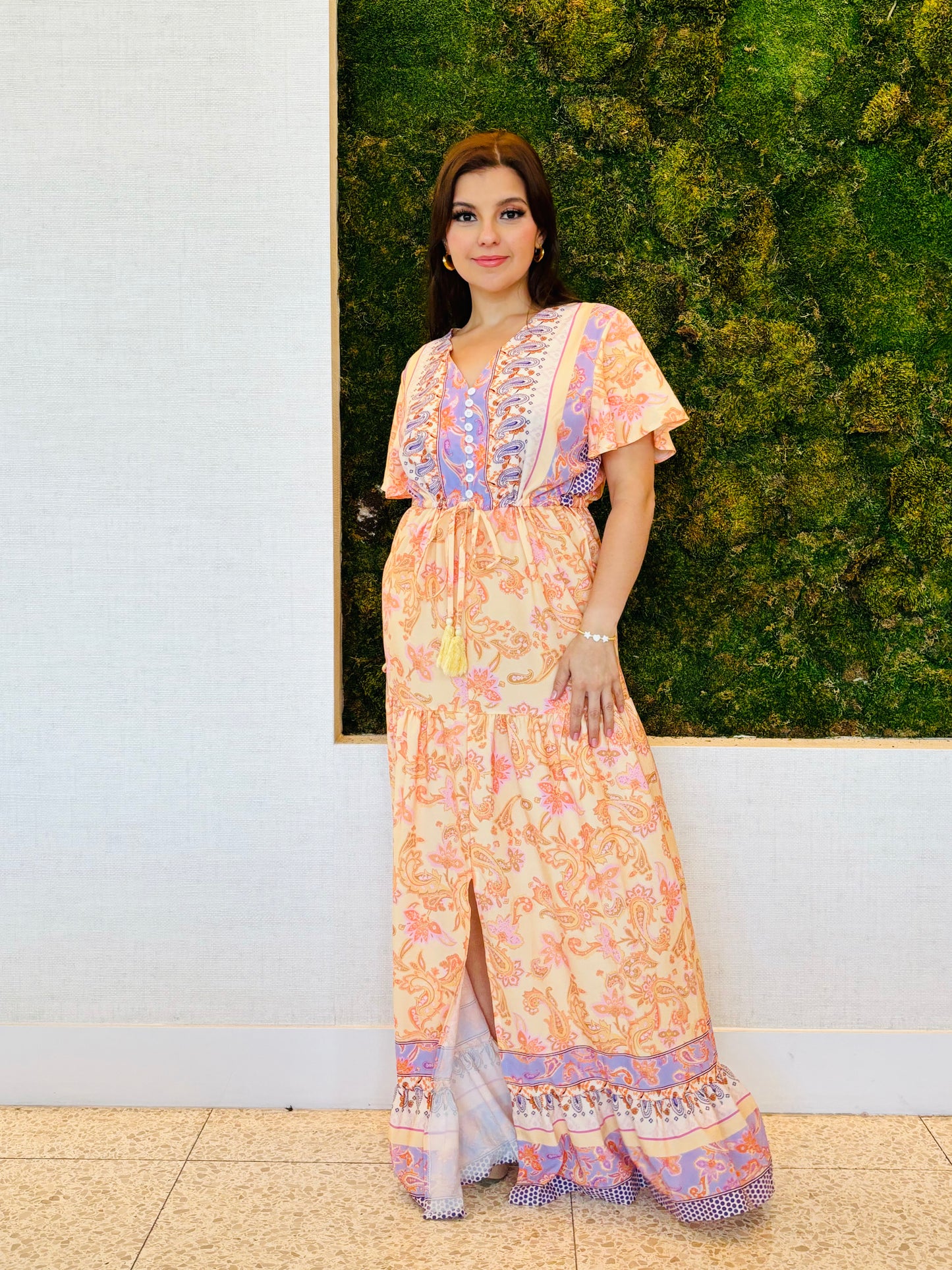 Jennifer brand and coral paisley print