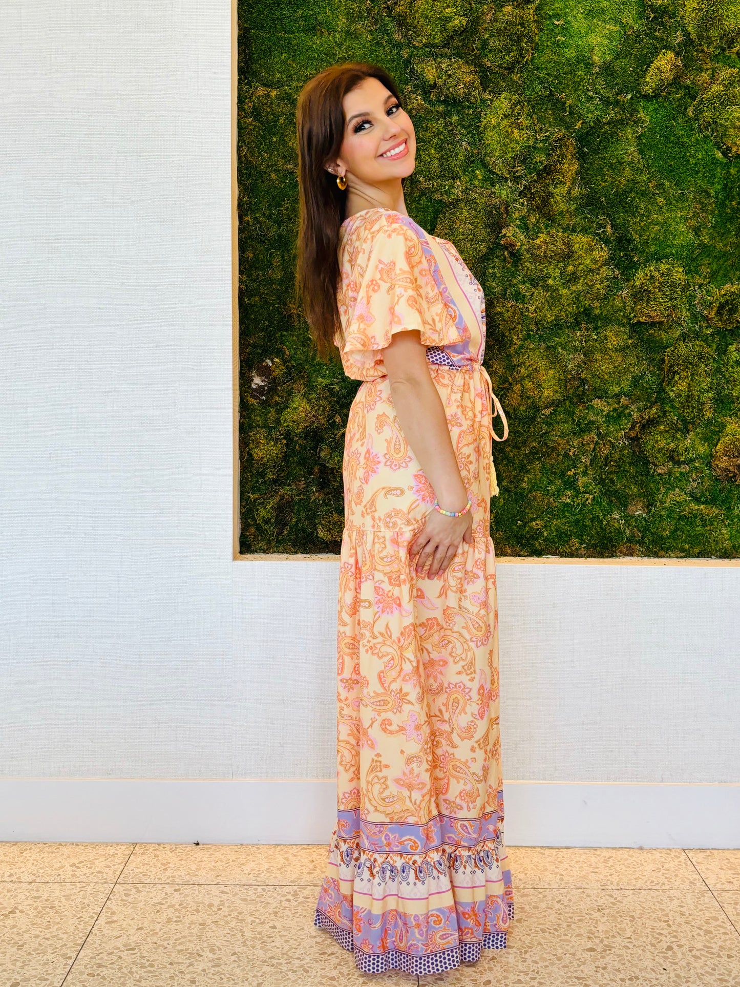 Jennifer brand and coral paisley print