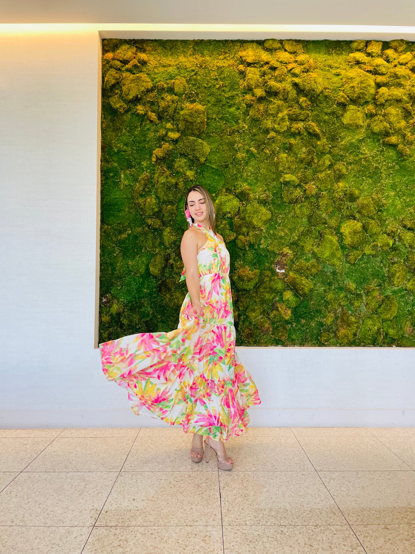 Amaya Maxi dress in tropical print