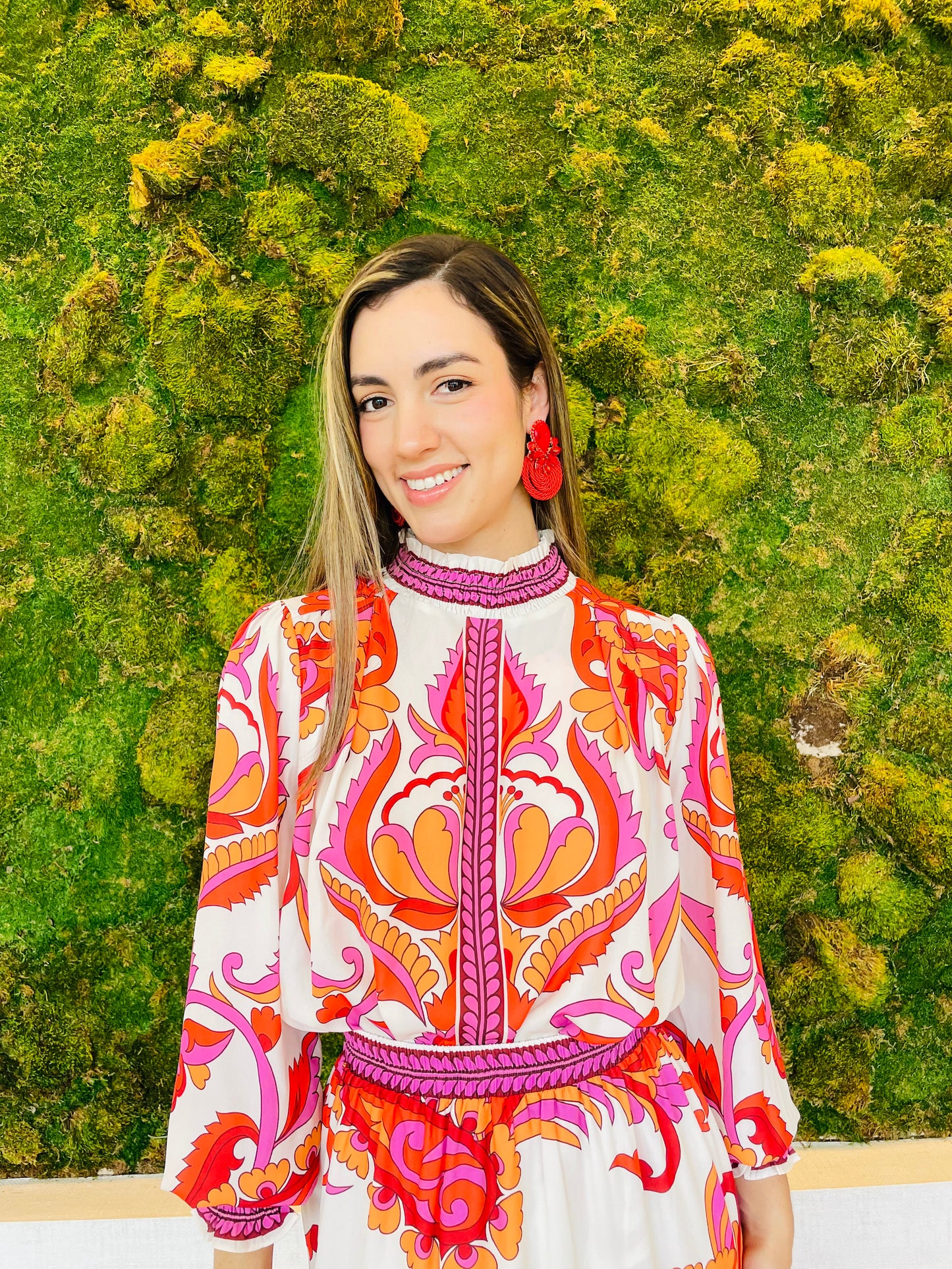 Crystal Top in a gorgeous orange print