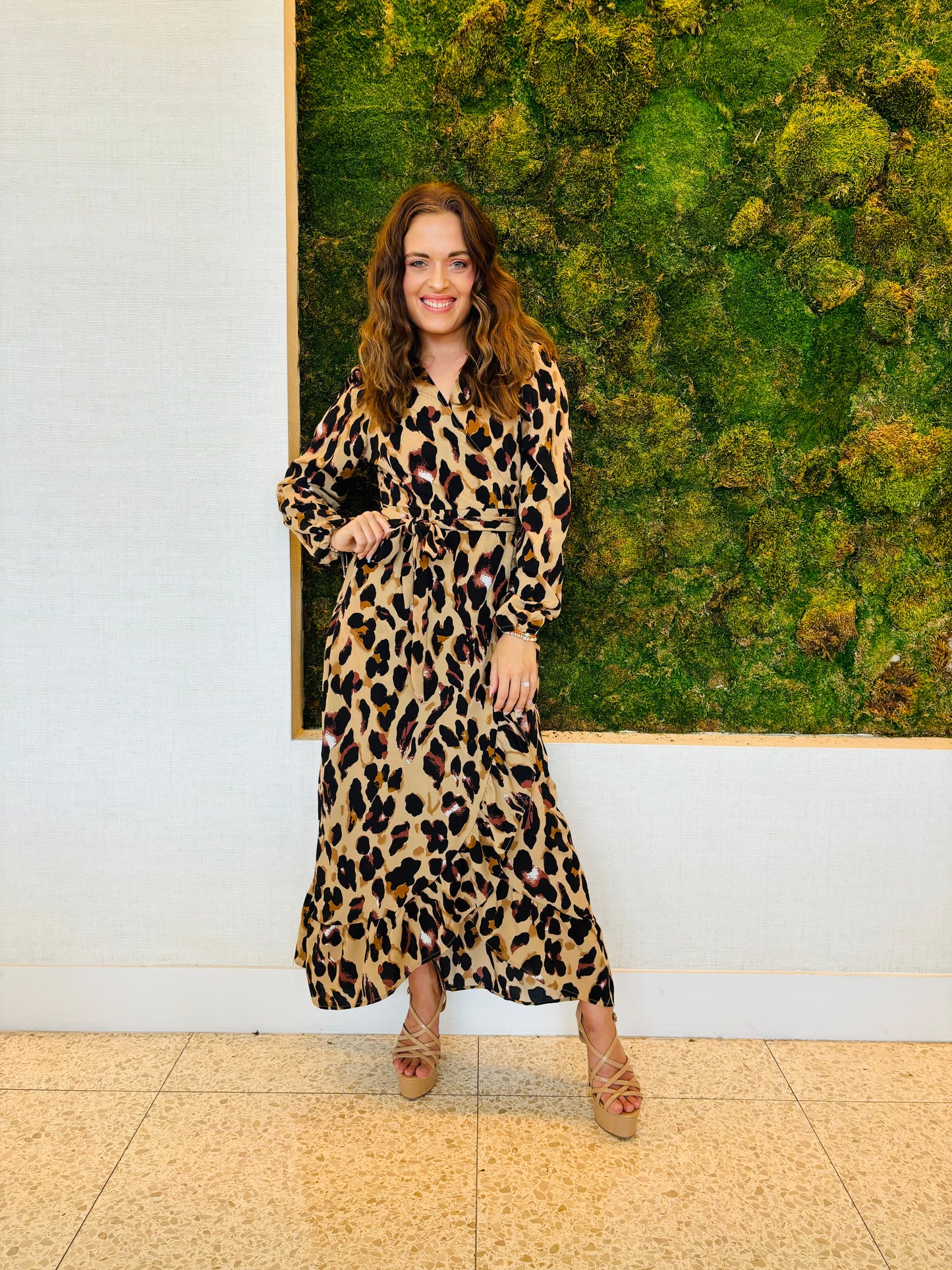 Celine animal print wrap dress