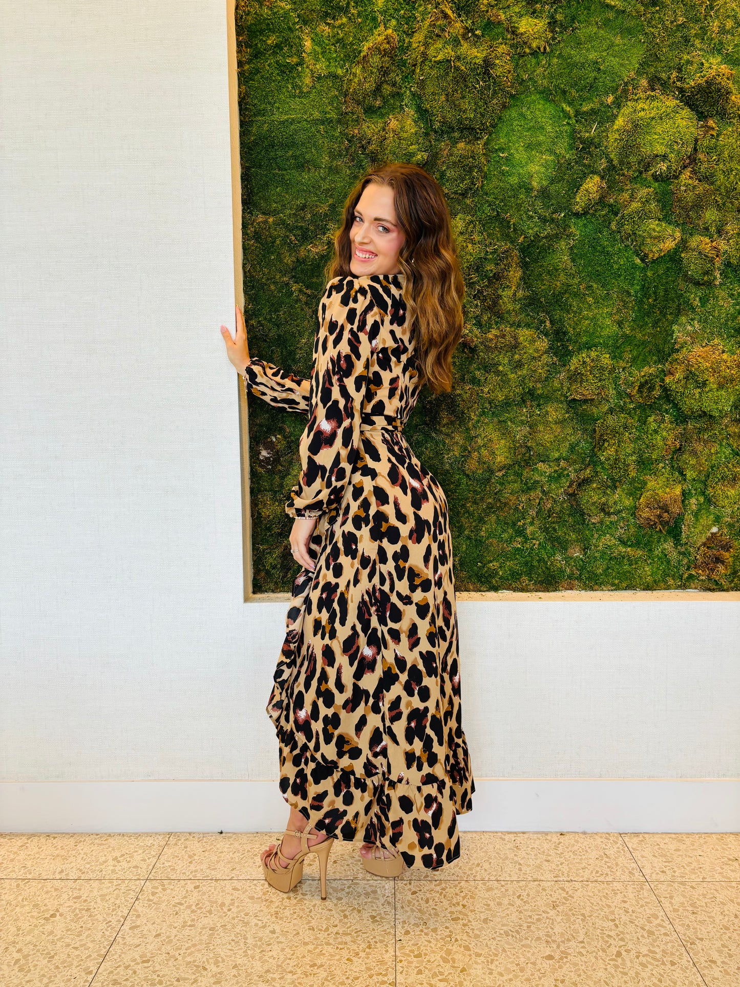 Celine animal print wrap dress