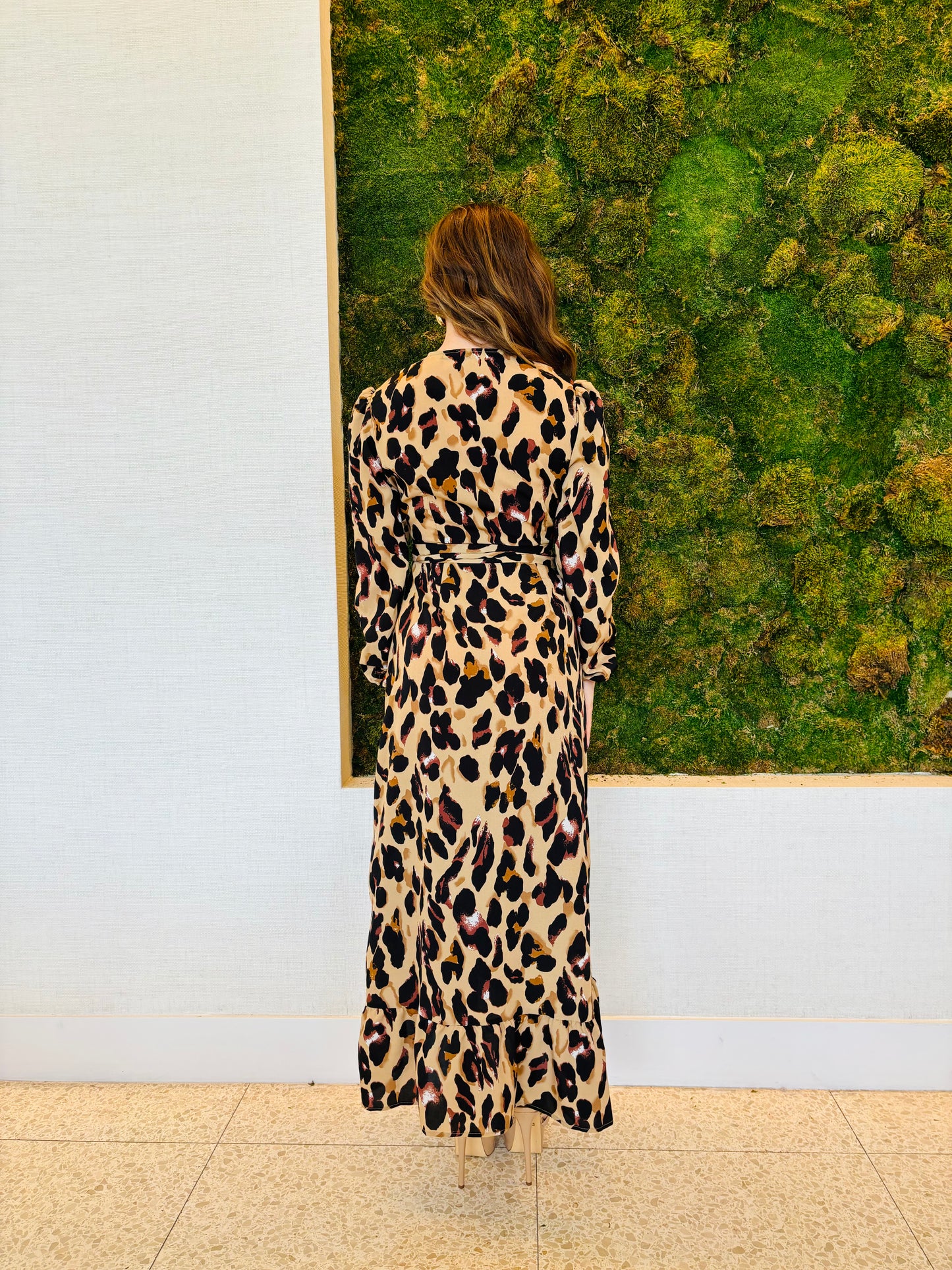 Celine animal print wrap dress