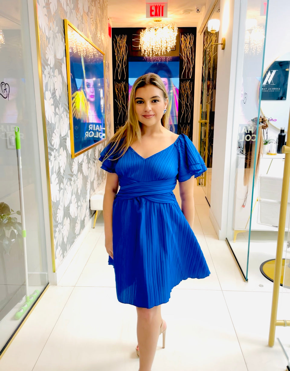 Lilian royal blue cutout dress