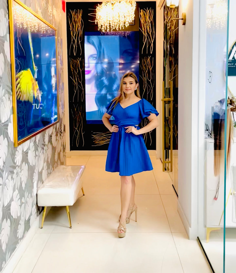 Lilian royal blue cutout dress