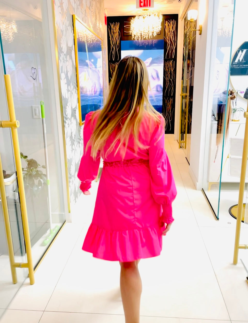 Haile pink long sleeve dress