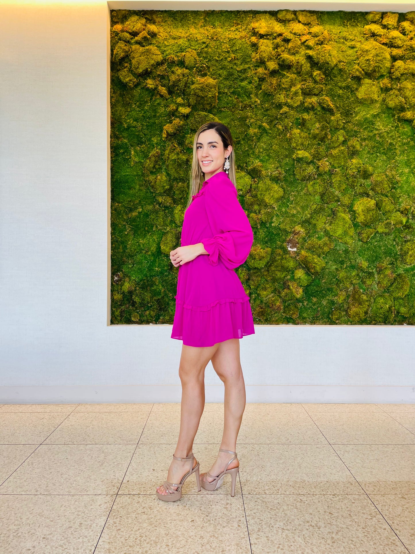 Annabelle Magenta dress in chiffon