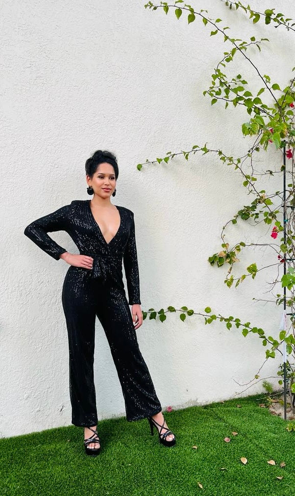 Skylar black sequins jumpsuit