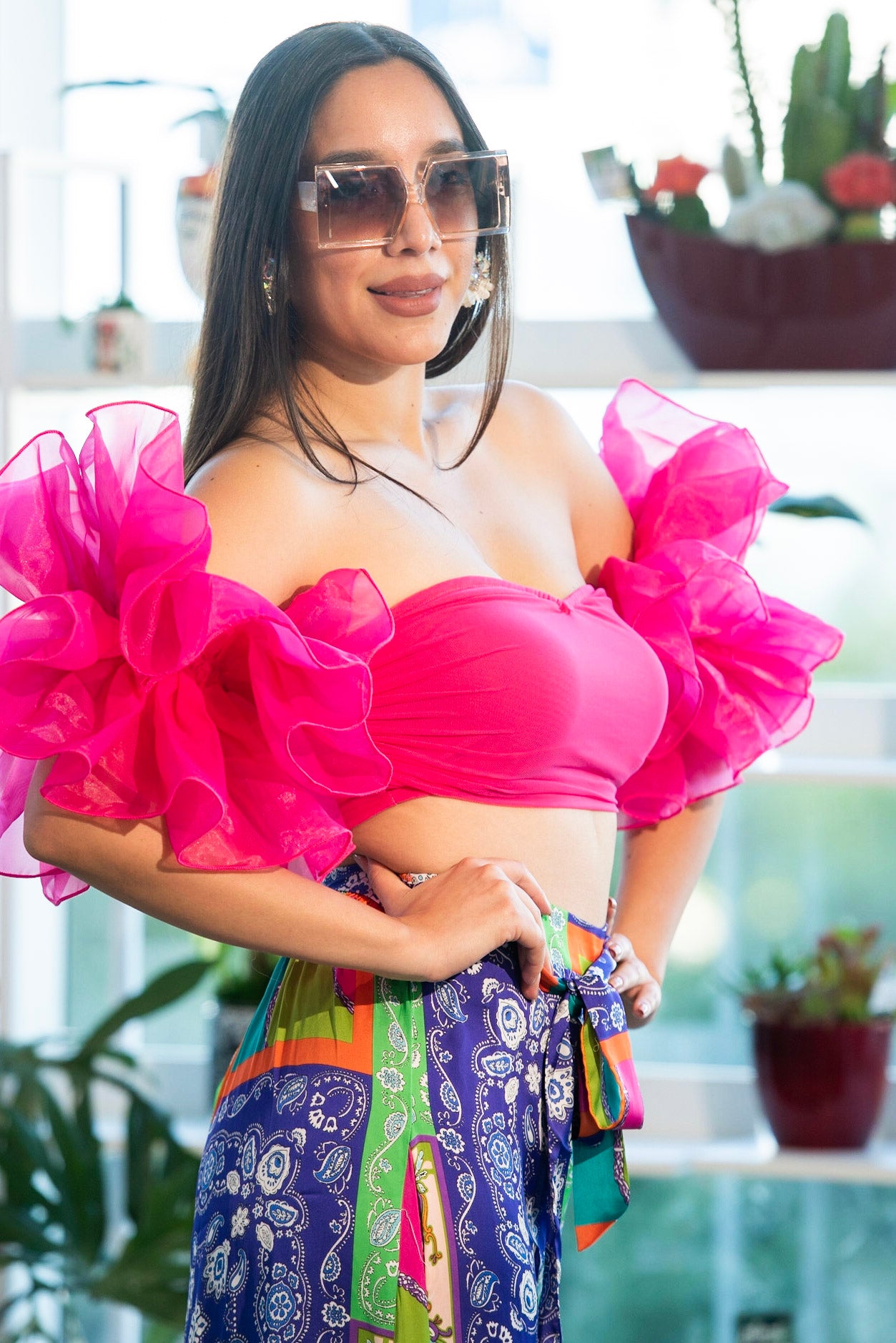 Hazel crop top in pink