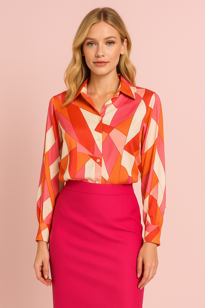 Oreanna pink print blouse