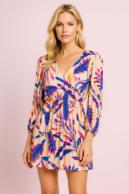 Hosanna purple and nude floral print