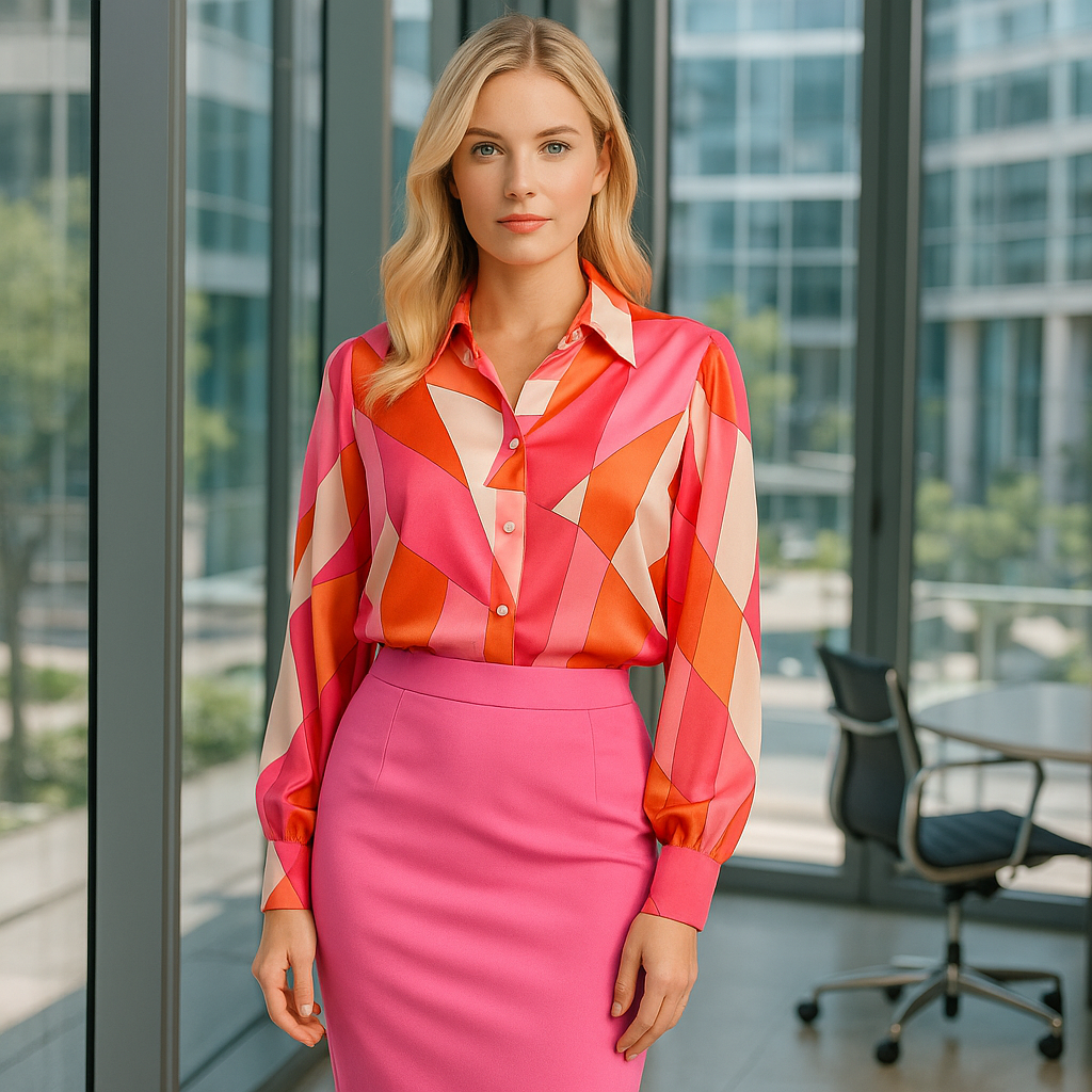 Oreanna pink print blouse