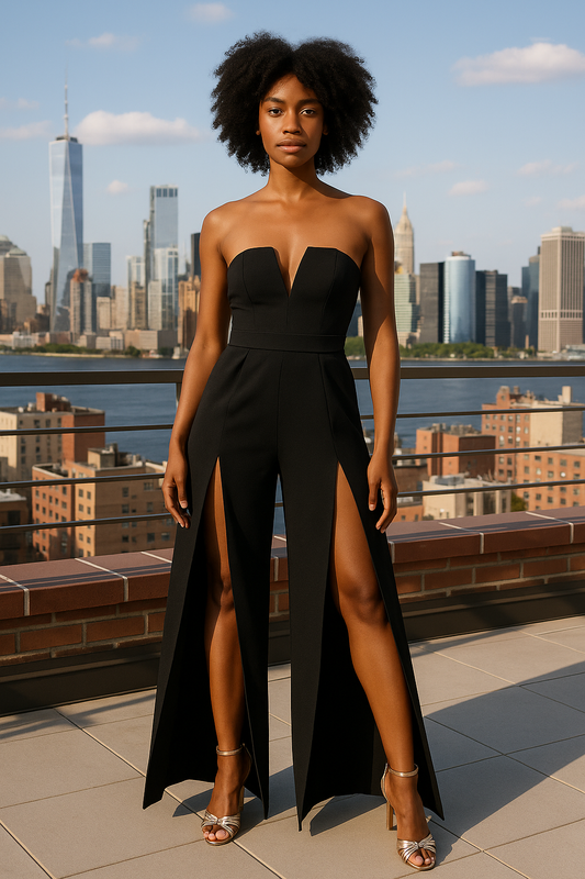 Isabella black cut out jumpsuit