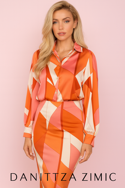 Oreanna pink print blouse