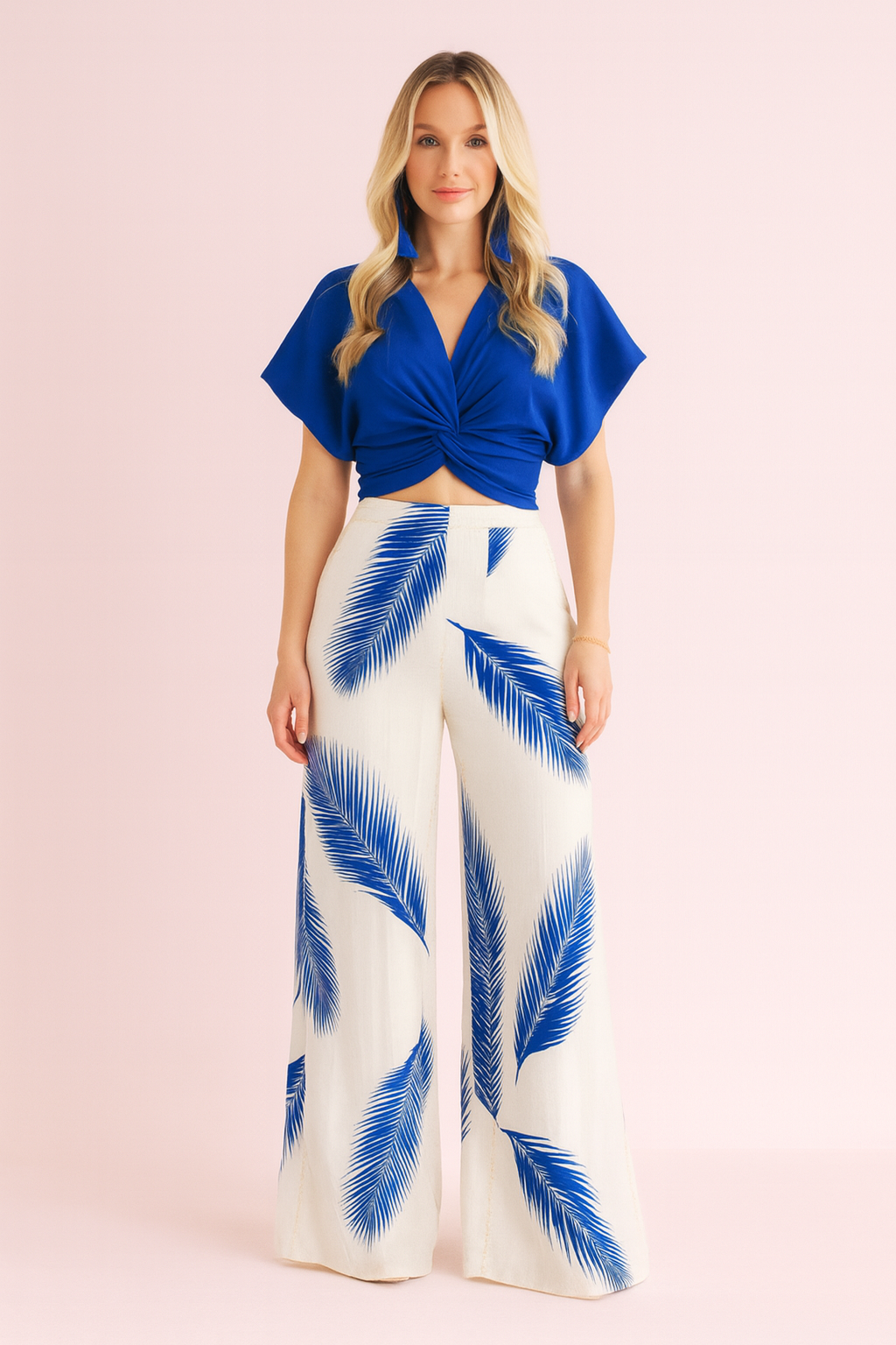 Eden blue and white palazzo pants