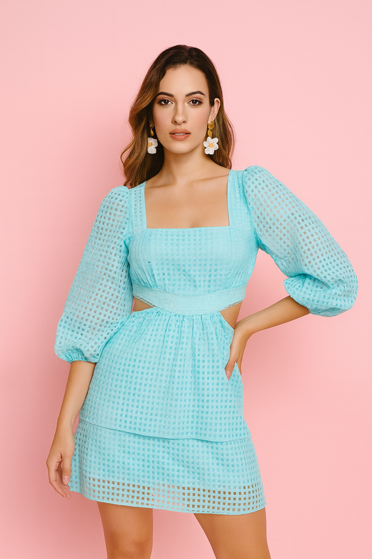 Azul cut out dress in light blue