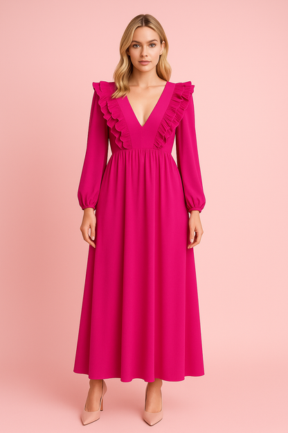 MIsheila hot pink maxi dress