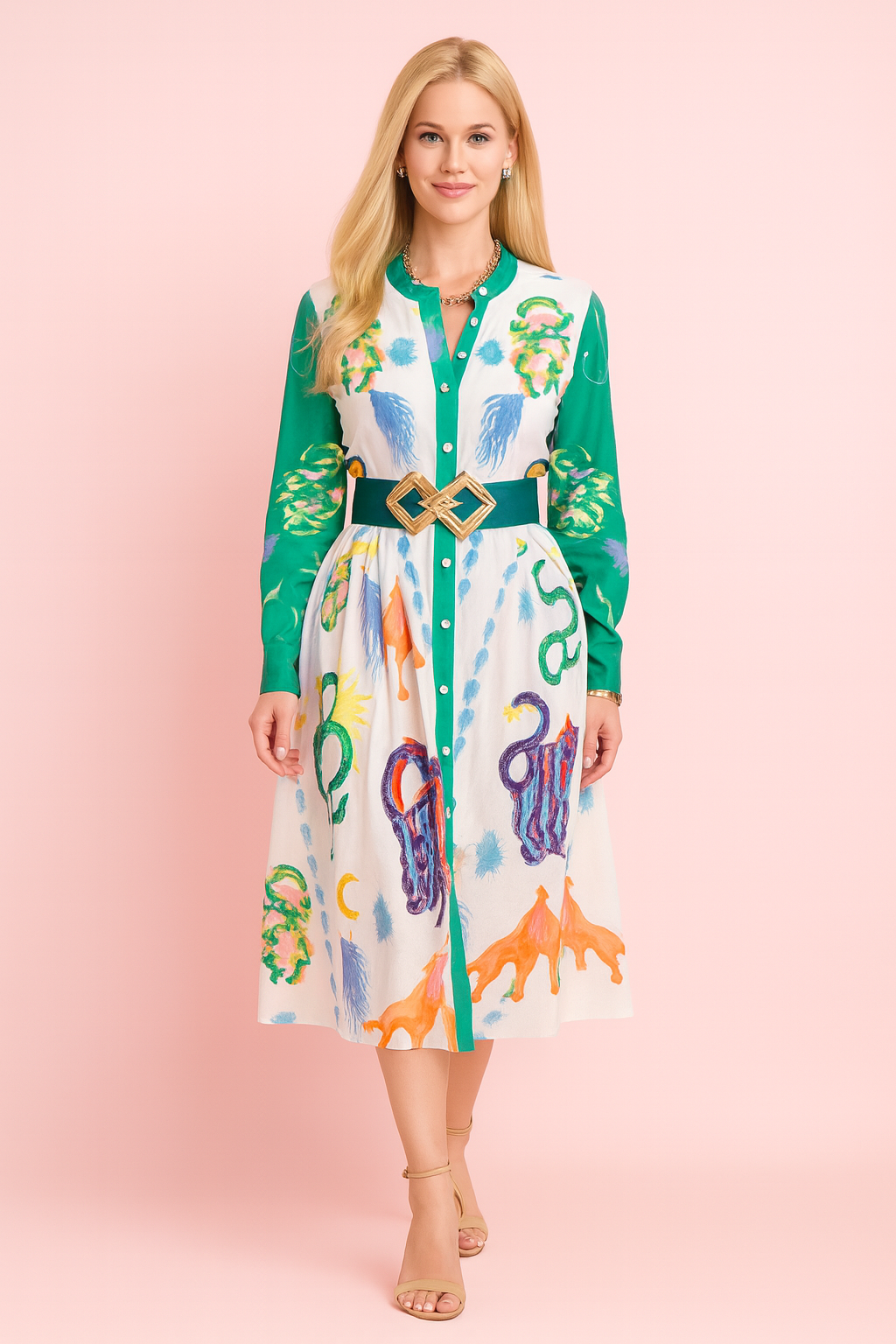 Anne green kimono dress