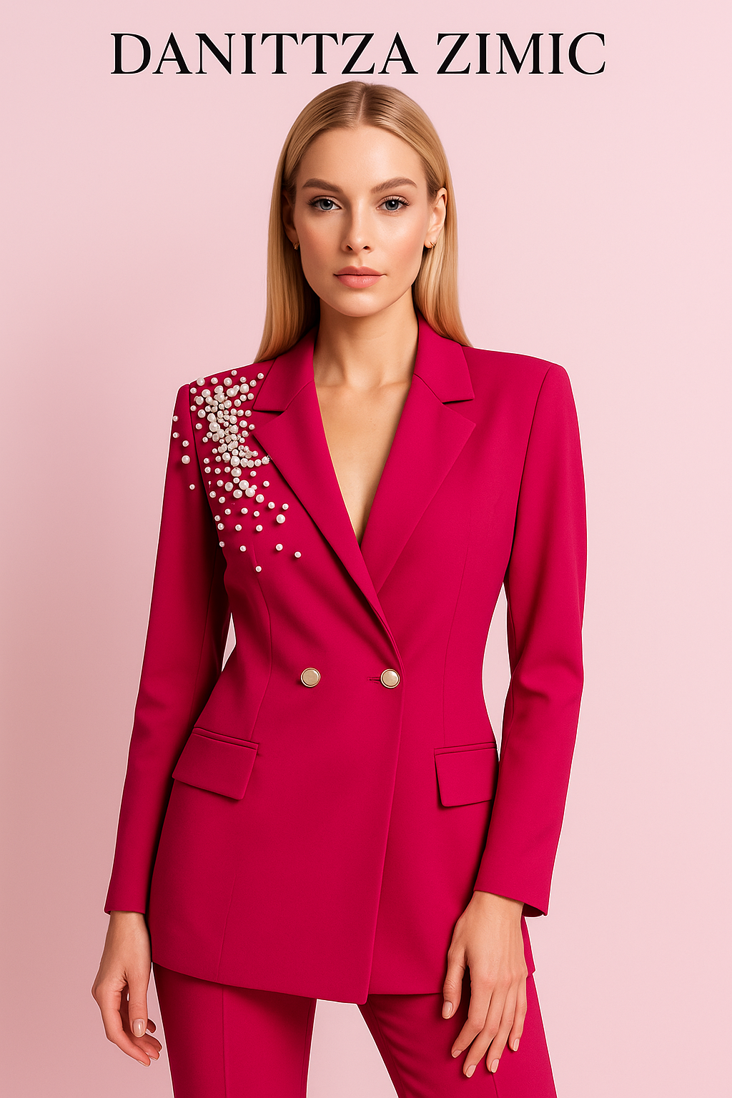 Juliet magenta pearl blazer