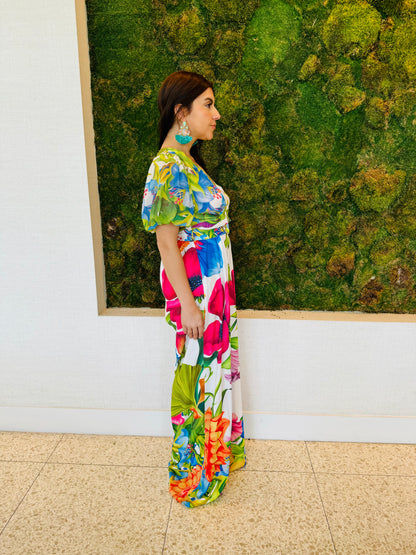 Pilar floral jumpsuit in big colorful print