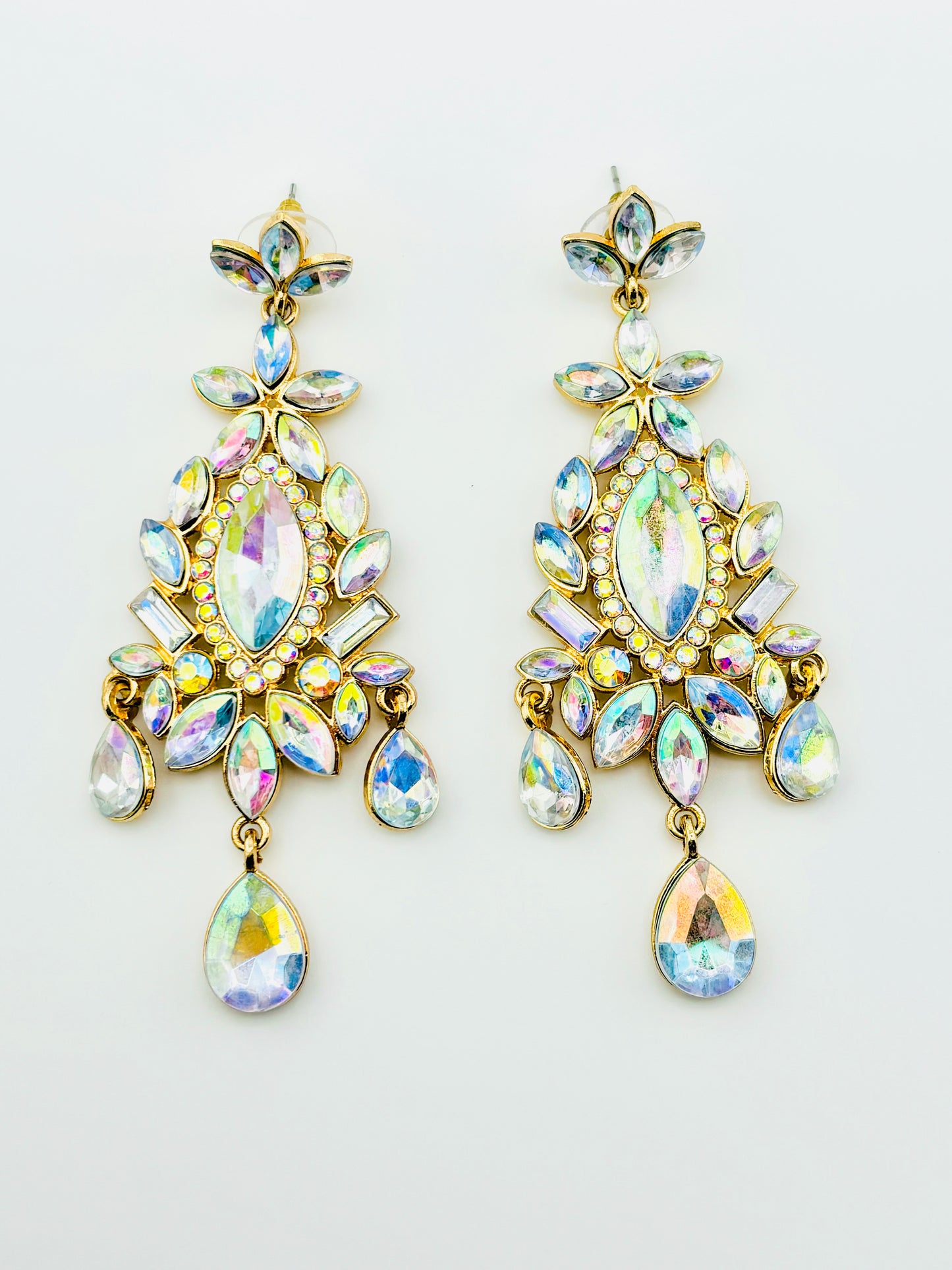 Fiorella gold rhinestone earrings