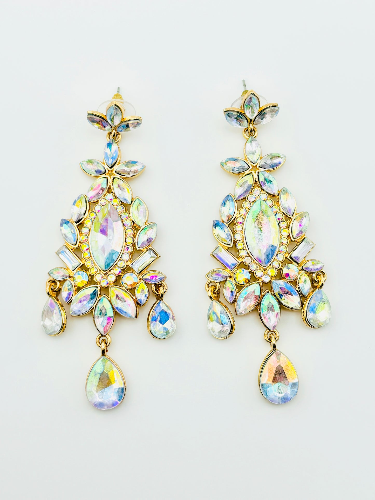 Fiorella gold rhinestone earrings