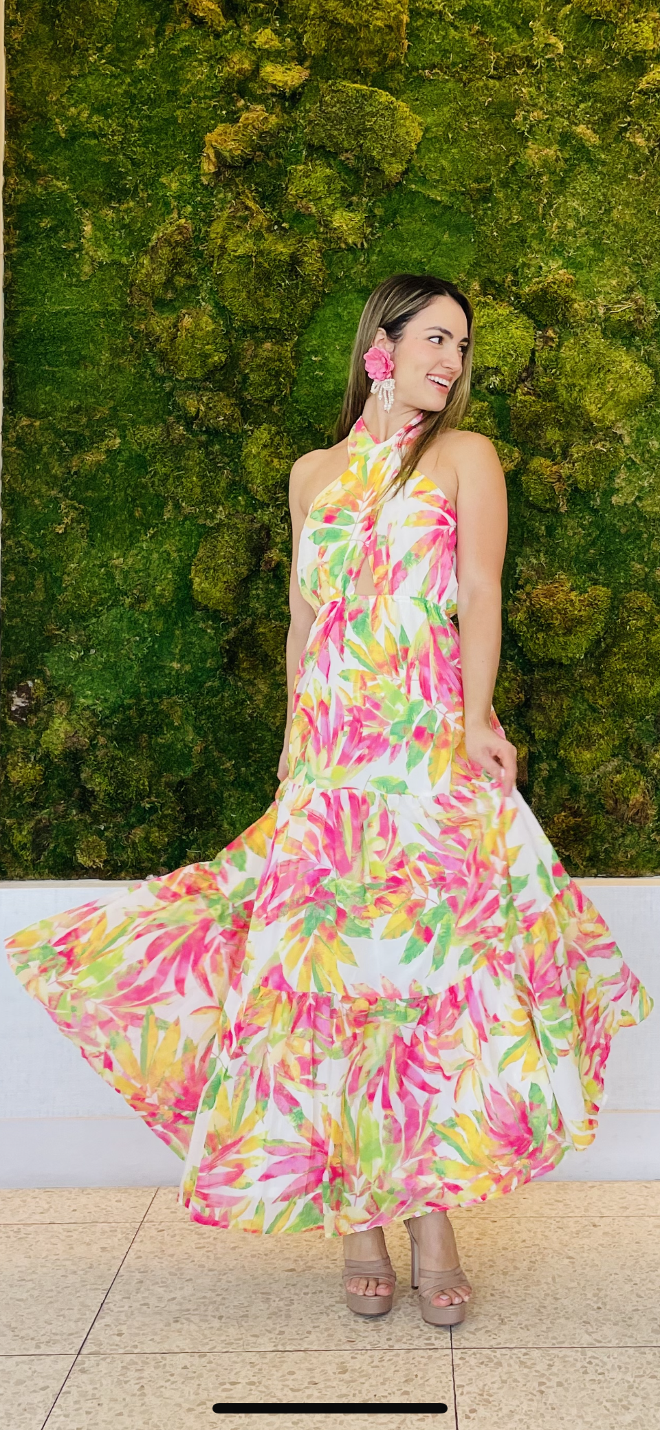 Amaya Maxi dress in tropical print