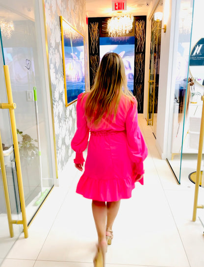 Haile pink long sleeve dress