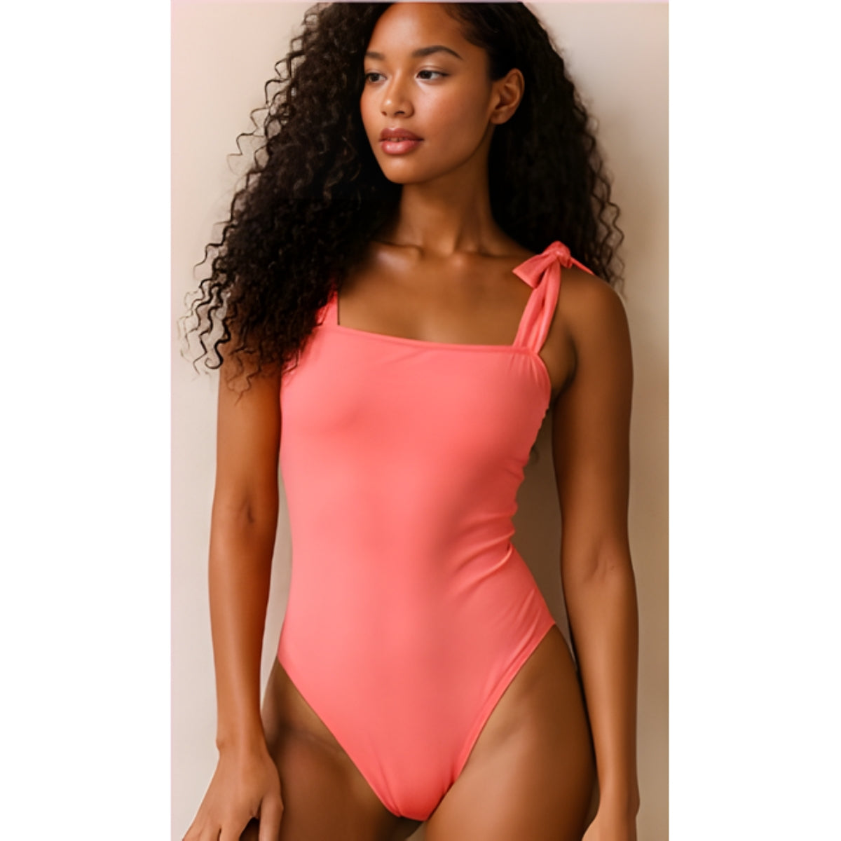 Karina Abstract Pastel High-Neck Ruffle Bikini Set